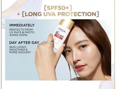 L’Oreal Paris Uv Defender Invisible Resist Daily Sunscreen Spf50+ Pa++++ 50Ml | Lightweight, Waterproof, Sweatproof & Protects From Pollution & Dust