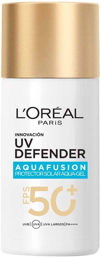 L’Oréal Paris UV Defender Aquafusion Daily Water Gel Sunscreen SPF50+ PA++++, Defends from all UV aging signs, Absorbs in 3 Seconds, 50ml
