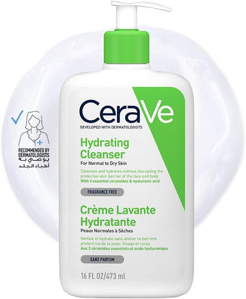 Cerave Hydrating Cleanser for Normal to Dry Skin with Hyaluronic Acid