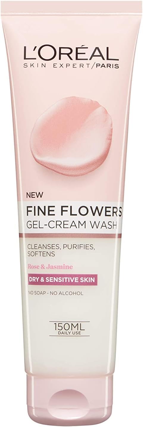 L’Oréal Paris Rare Flowers Cleansing Gel Cream, Dry and Sensitive Skin, 150 ML