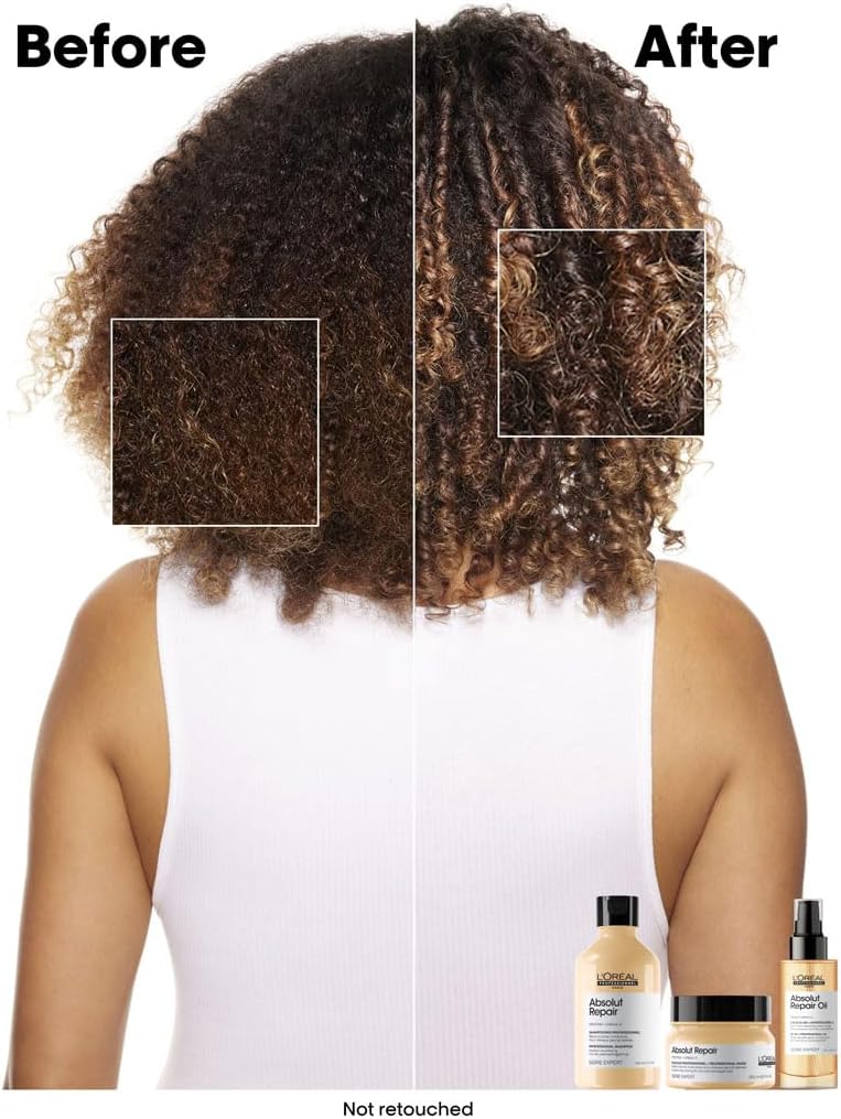 L’Oréal Professionnel | Absolut Repair Oil multi-benefit leave in treatment | For dry and damaged hair | | Repairs & Hydrates Dry, Damaged Hair | With Protein and Gold Quinoa | SERIE EXPERT | 90ml