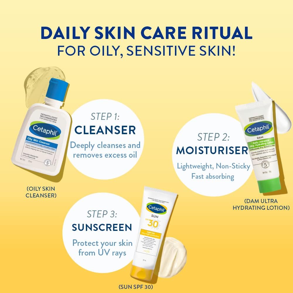 Cetaphil Sun Spf 30 Sunscreen Gel, White, Hydrate & Nourish With Chemical Free Sun Protection,100 ml