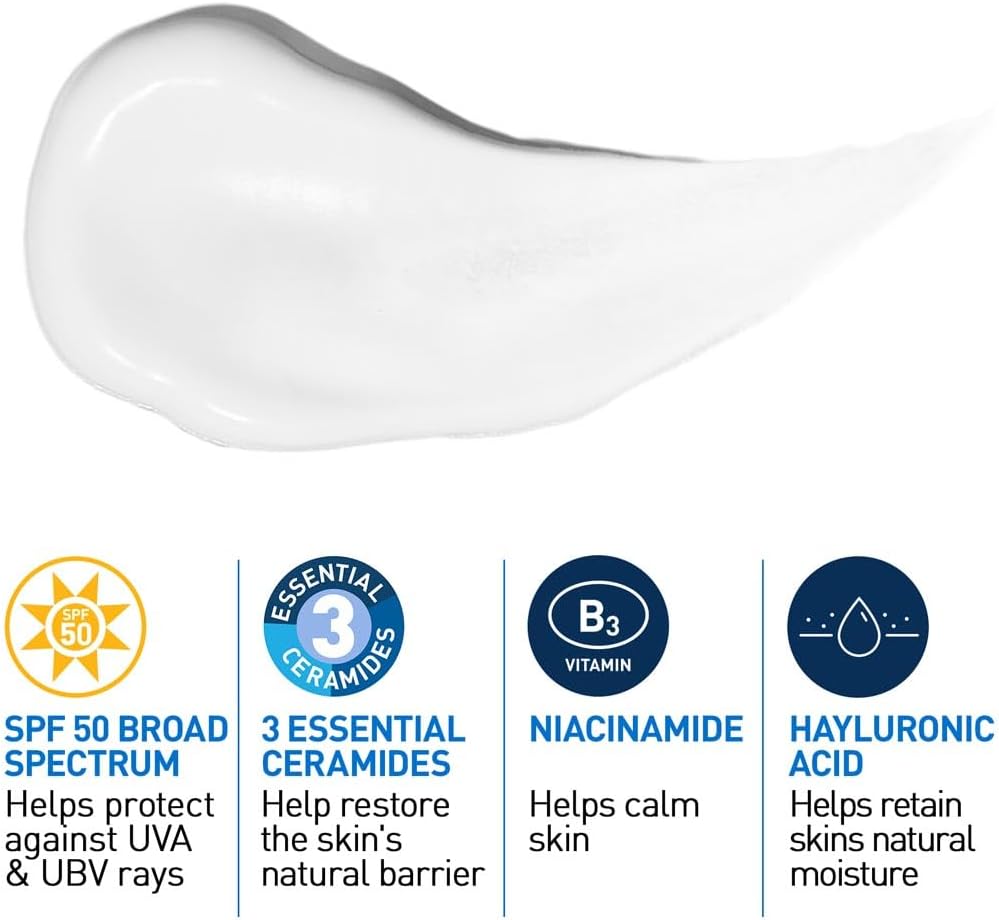 CeraVe AM Facial Moisturizing Lotion SPF50 for Normal to Dry Skin 52ml