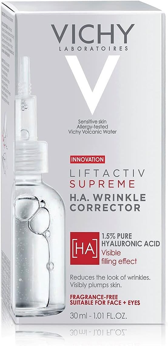 Vichy Liftactiv Supreme HA Filler Hyaluronic Acid Serum To Reduce Wrinkles, Plump, & Smooth 30ml