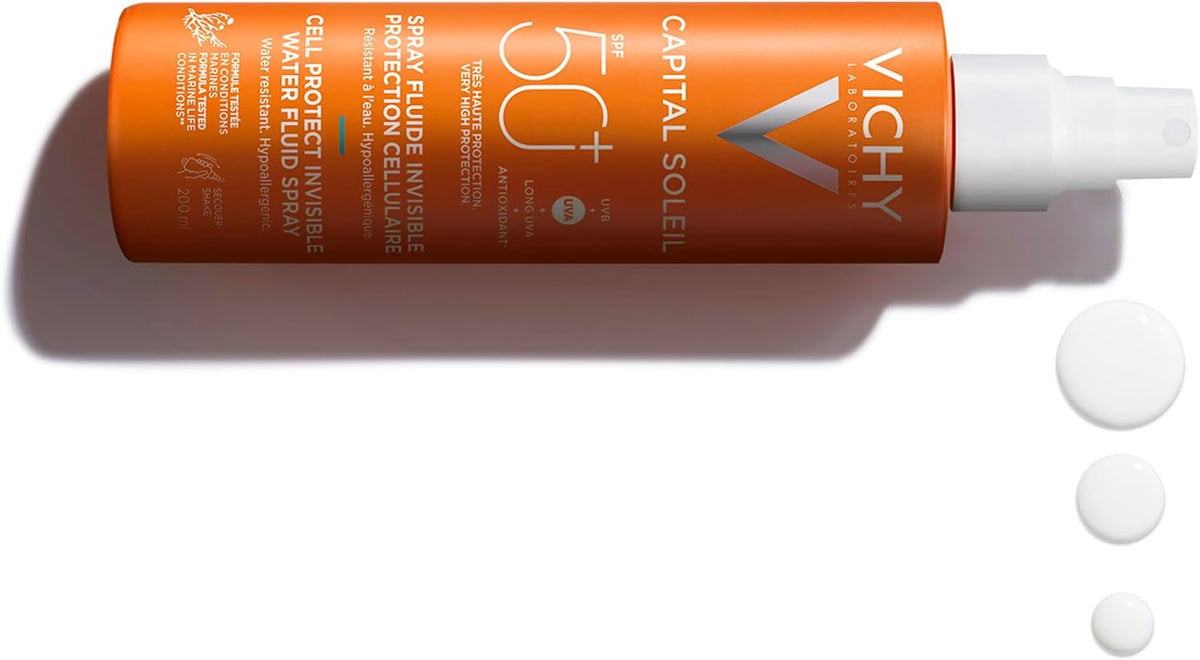 Vichy Capital Soleil Invisible Fluid Sunscreen Spray SPF50+ for Face and Body 200ml