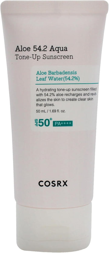 COSRX Aloe 54.2 Aqua Tone-Up Sunscreen SPF 50 Plus for Unisex - 1.69 oz Sunscreen