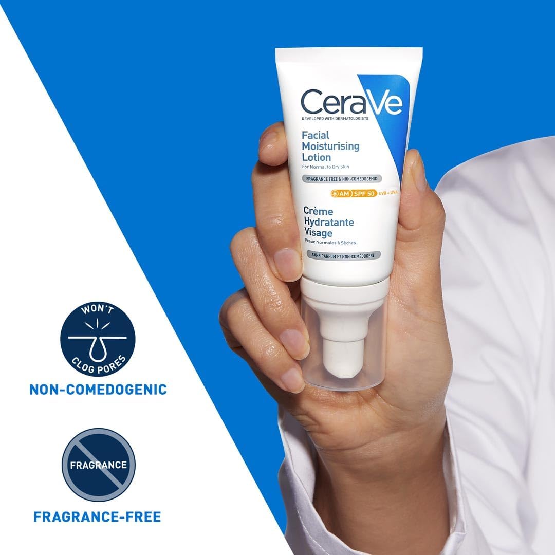 CeraVe AM Facial Moisturizing Lotion SPF50 for Normal to Dry Skin 52ml