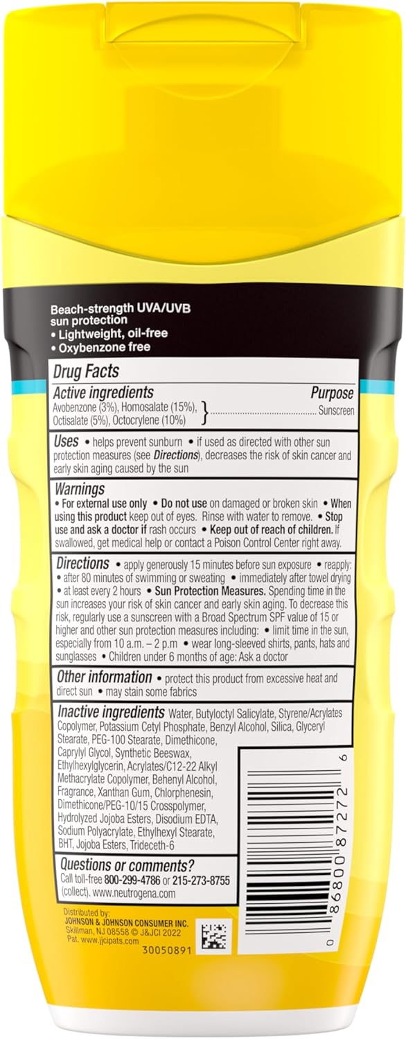 Neutrogena Beach Defense Water Resistant Sunscreen Body Lotion with Broad Spectrum SPF 70, Oil-Free and Fast-Absorbing, 6.7 oz