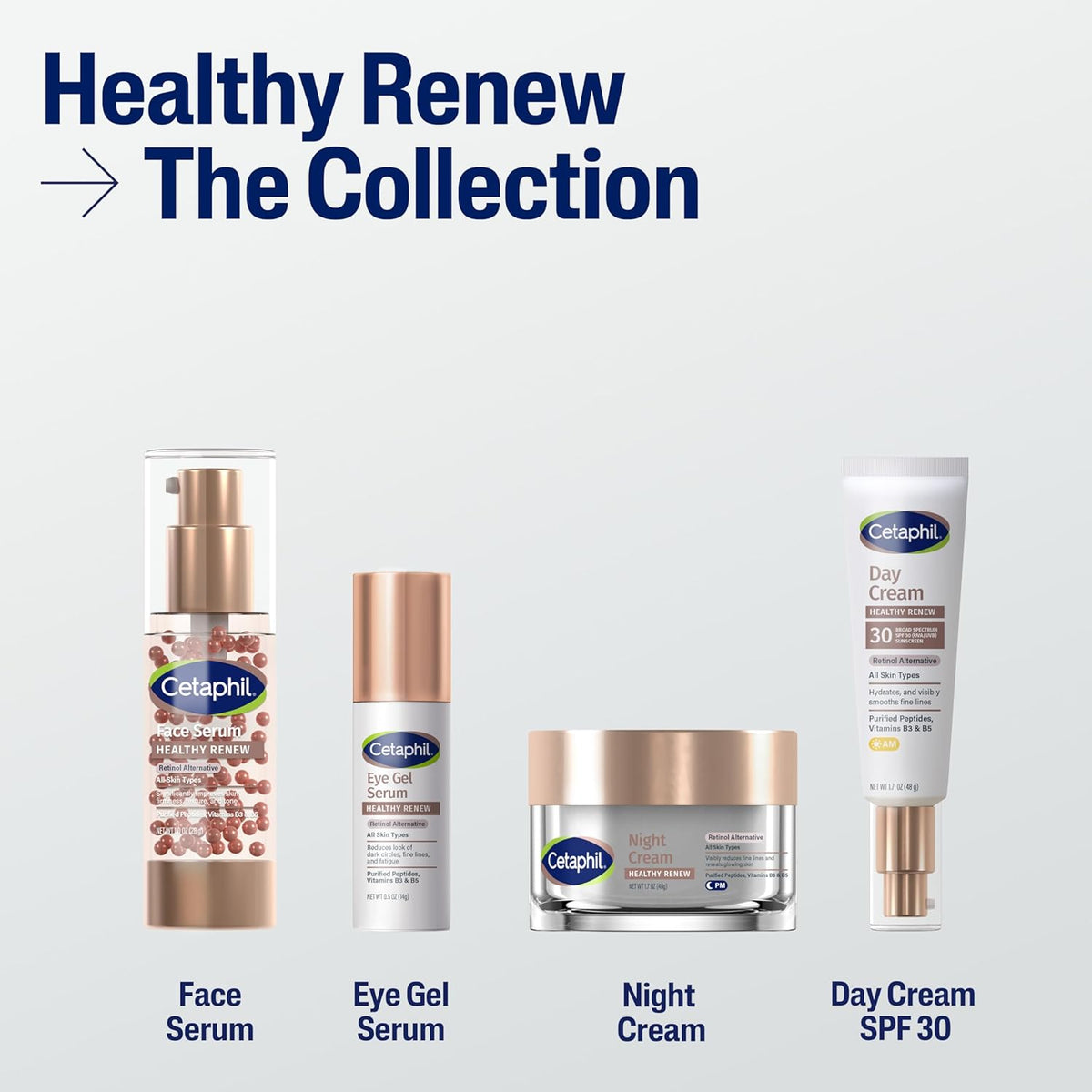 Cetaphil Anti Aging Healthy Renew 1 Oz Retinol Alternative Facial Serum With Niacinamide Peptides Sensitive Skin Care With Vitamin B Complex Fragrance Free