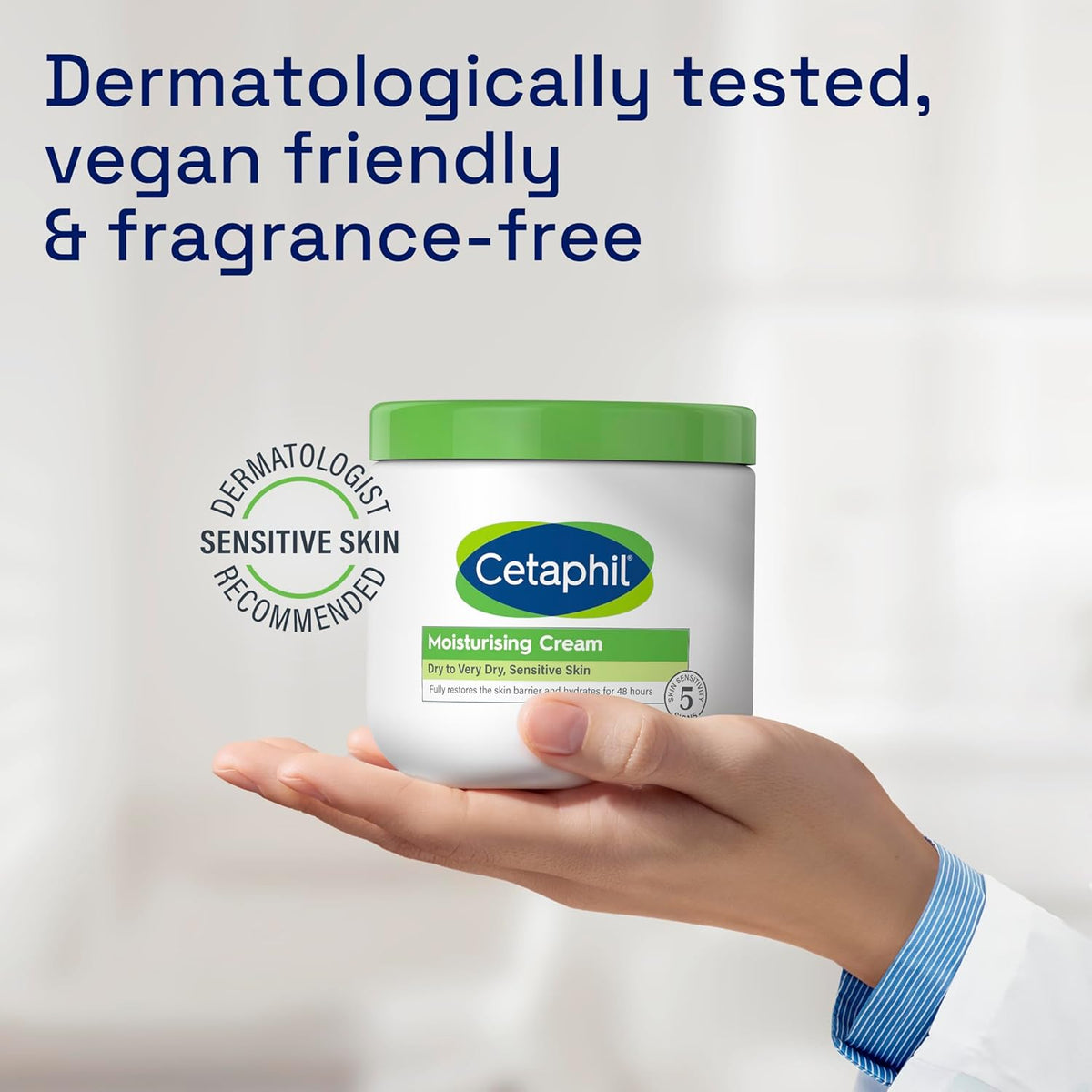 Cetaphil Moisturizing Cream, Face & Body Moisturizer for Men & Women, Dry to Very Dry and Sensitive Skin, Unscented, 453g