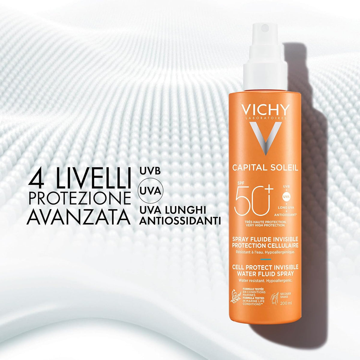 Vichy Capital Soleil Invisible Fluid Sunscreen Spray SPF50+ for Face and Body 200ml