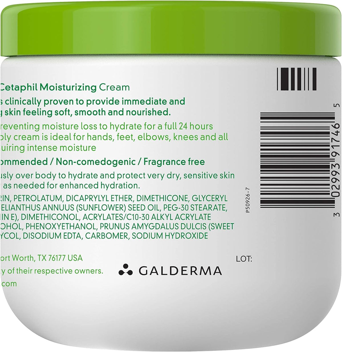 Cetaphil Moisturizing Cream, Face & Body Moisturizer for Men & Women, Dry to Very Dry and Sensitive Skin, Unscented, 453g