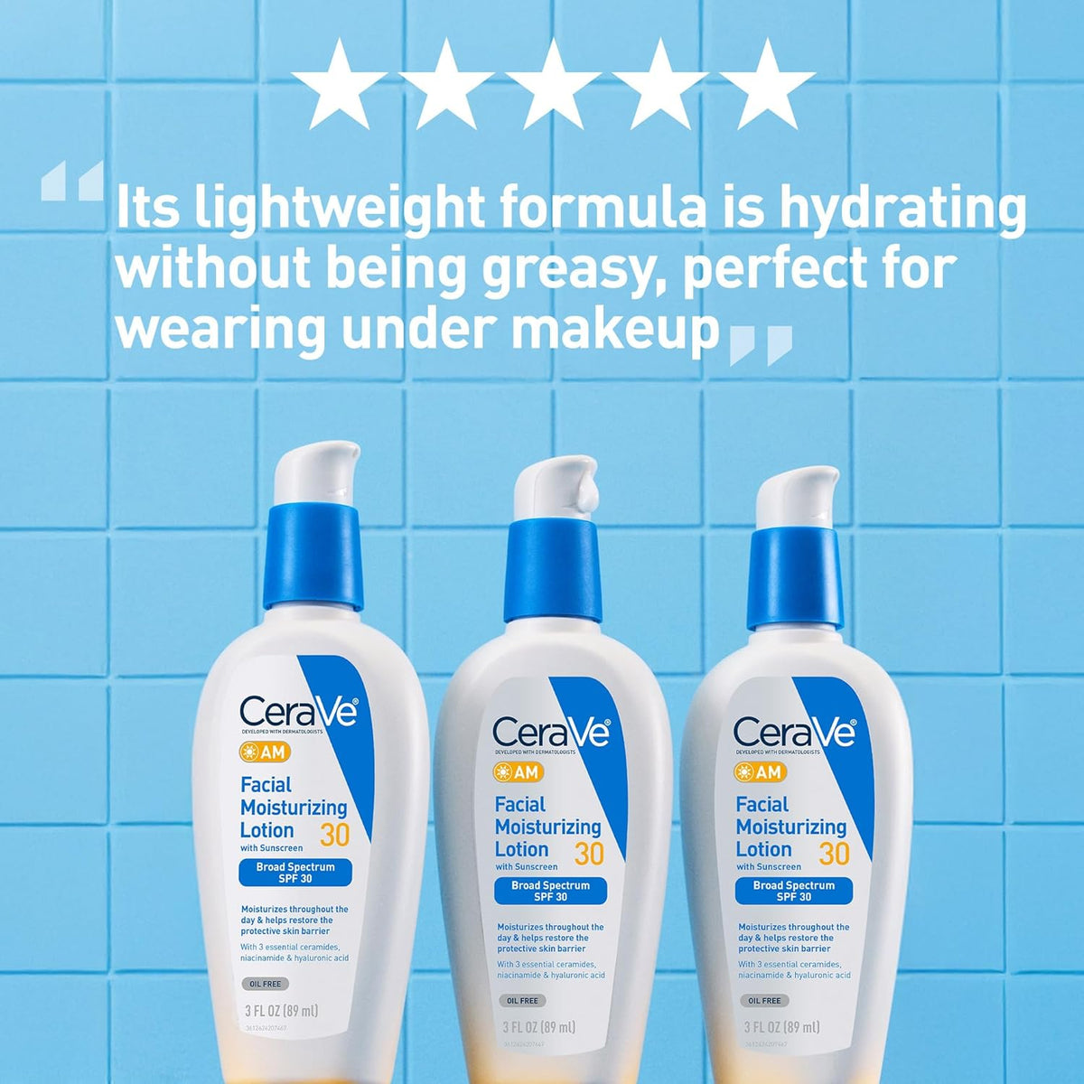 Cerave Pm Facial Moisturizing Lotion, 3 Oz., Multiplied With Derma Roller, 3 Fl Oz (Pack Of 1)